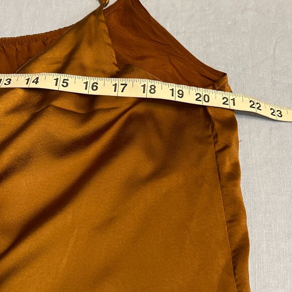 Wishlist Apparel Women's Maxi Brown Satin Look Drop Waist Spaghtti Straps Boho L - Picture 7 of 12